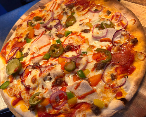 Gluten Free Fiery Meat Pizza water front north shields